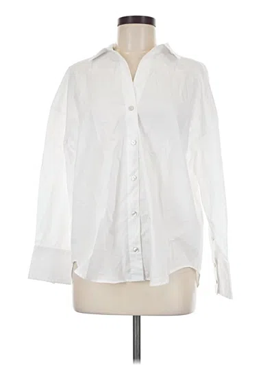 Pre-owned Zara Long Sleeve Button Down Shirt In White