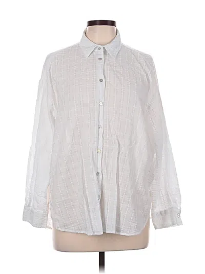 Pre-owned Zara Long Sleeve Button Down Shirt In White