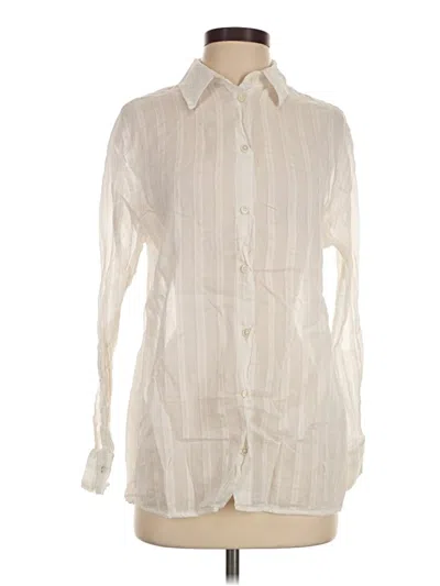 Pre-owned Zara Long Sleeve Button Down Shirt In White