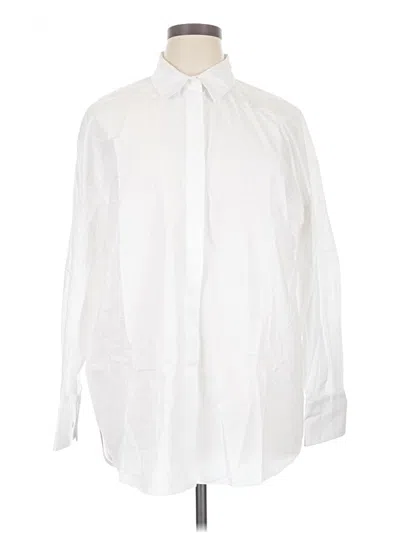Pre-owned Zara Long Sleeve Button Down Shirt In White