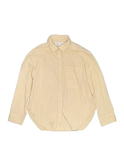 Pre-owned Zara Kids' Long Sleeve Button Down Shirt In Yellow