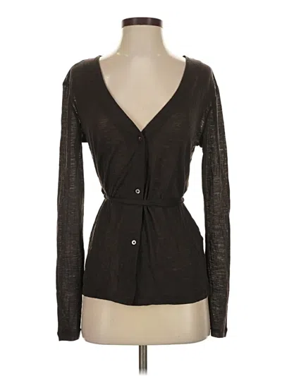 Pre-owned Zara Long Sleeve Henley Shirt In Black