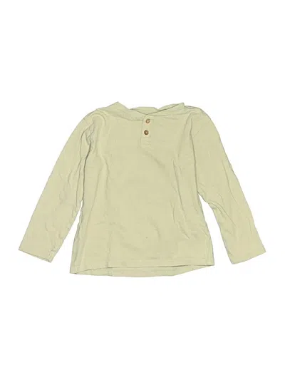 Pre-owned Zara Kids' Long Sleeve Henley Shirt In Tan