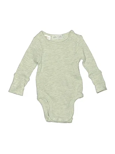 Pre-owned Zara Babies' Long Sleeve Onesie In Green