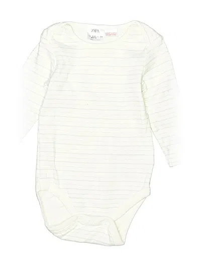 Pre-owned Zara Babies' Long Sleeve Onesie In White