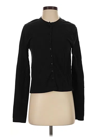 Pre-owned Zara Long Sleeve Polo Shirt In Black