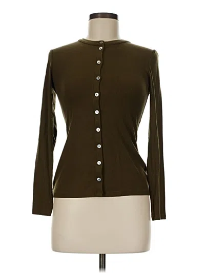Pre-owned Zara Long Sleeve Polo Shirt In Brown