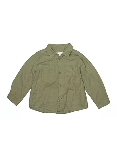 Pre-owned Zara Kids' Long Sleeve Polo Shirt In Green