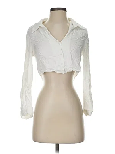 Pre-owned Zara Long Sleeve Polo Shirt In Ivory
