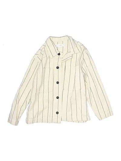 Pre-owned Zara Kids' Long Sleeve Polo Shirt In Ivory