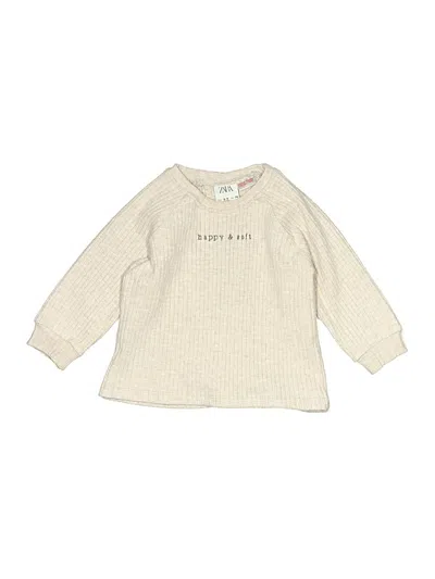 Pre-owned Zara Babies' Long Sleeve T-shirt In White