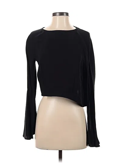Pre-owned Zara Long Sleeve Top Black Boatneck Tops
