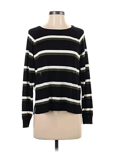 Pre-owned Zara Long Sleeve Top Black Boatneck Tops