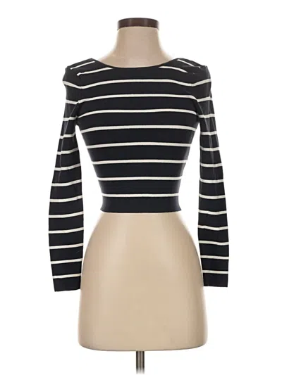 Pre-owned Zara Long Sleeve Top Black Boatneck Tops