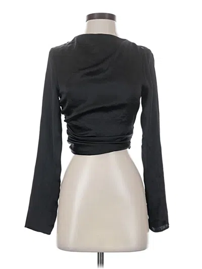 Pre-owned Zara Long Sleeve Top Black Cowl Neck Tops