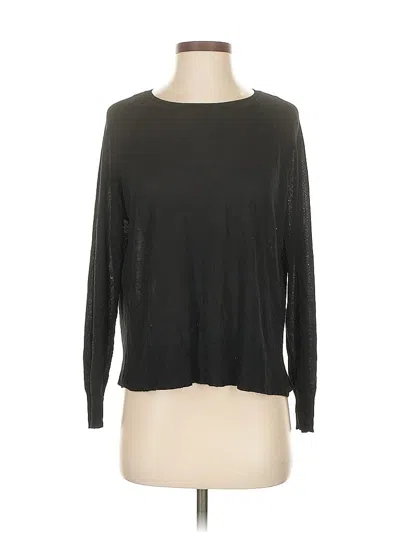 Pre-owned Zara Long Sleeve Top Black Crew Neck Tops