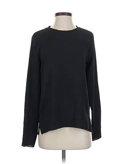 Pre-owned Zara Long Sleeve Top Black Crew Neck Tops