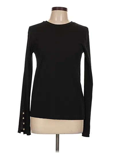 Pre-owned Zara Long Sleeve Top Black Crew Neck Tops