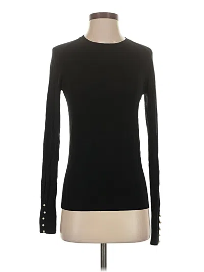 Pre-owned Zara Long Sleeve Top Black Crew Neck Tops