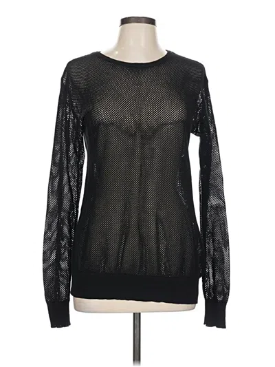 Pre-owned Zara Long Sleeve Top Black Crew Neck Tops