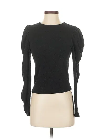 Pre-owned Zara Long Sleeve Top Black Keyhole Neckline Tops