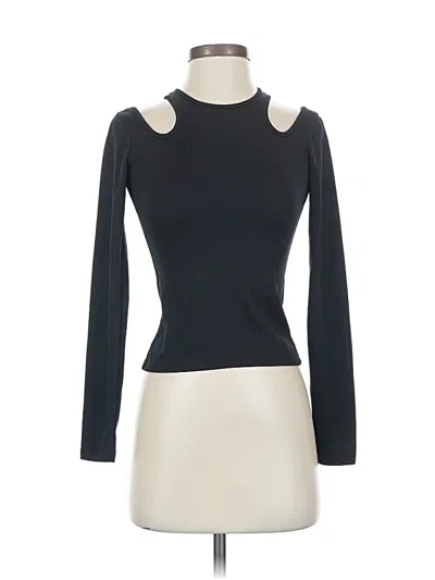 Pre-owned Zara Long Sleeve Top Black Keyhole Neckline Tops