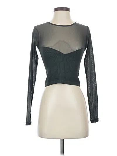 Pre-owned Zara Long Sleeve Top Black Keyhole Neckline Tops