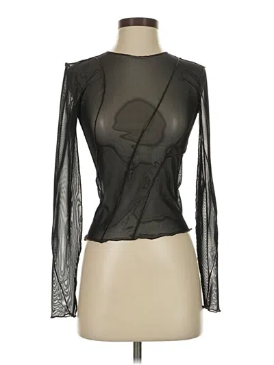 Pre-owned Zara Long Sleeve Top Black Keyhole Neckline Tops