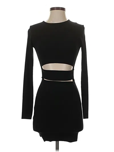 Pre-owned Zara Long Sleeve Top Black Keyhole Neckline Tops