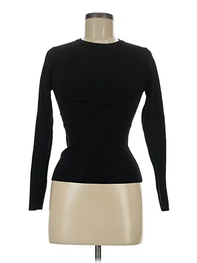 Pre-owned Zara Long Sleeve Top Black Keyhole Neckline Tops