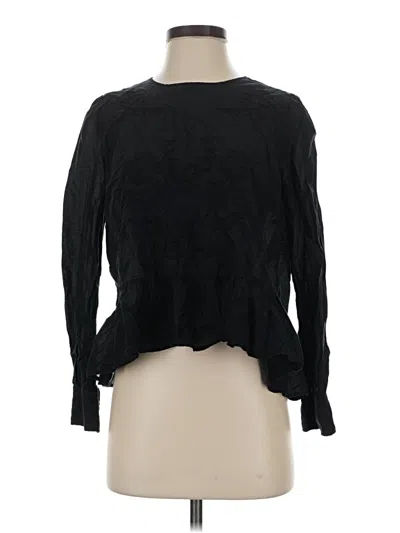 Pre-owned Zara Long Sleeve Top Black Mock Neckline Tops