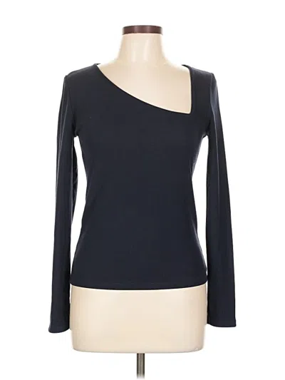 Pre-owned Zara Long Sleeve Top Black One Shoulder Neckline Tops