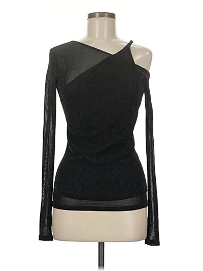 Pre-owned Zara Long Sleeve Top Black One Shoulder Neckline Tops