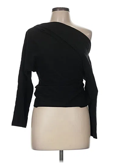 Pre-owned Zara Long Sleeve Top Black One Shoulder Neckline Tops