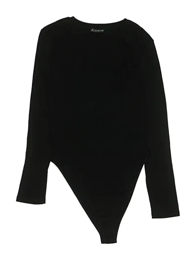 Pre-owned Zara Long Sleeve Top Black One Shoulder Neckline Tops