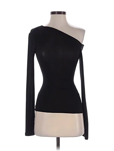 Pre-owned Zara Long Sleeve Top Black One Shoulder Neckline Tops