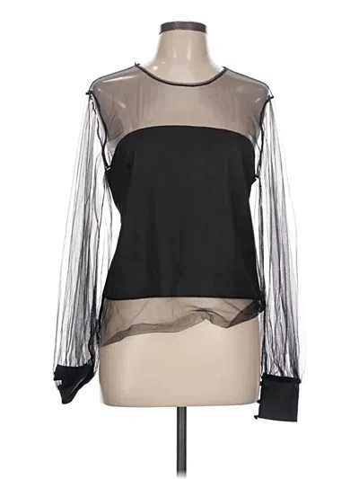 Pre-owned Zara Long Sleeve Top Black One Shoulder Neckline Tops