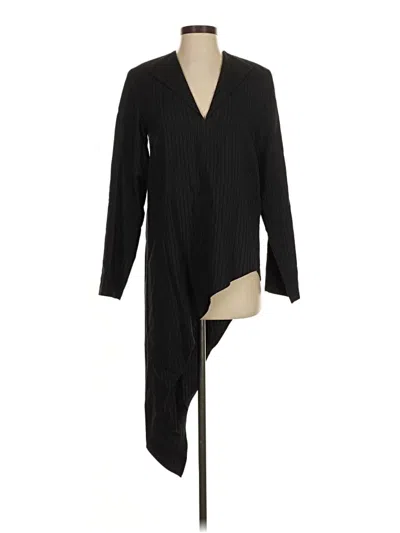 Pre-owned Zara Long Sleeve Top Black Plunge Neckline Tops