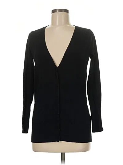 Pre-owned Zara Long Sleeve Top Black Plunge Neckline Tops