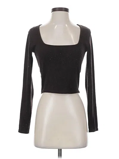 Pre-owned Zara Long Sleeve Top Black Square Neckline Tops