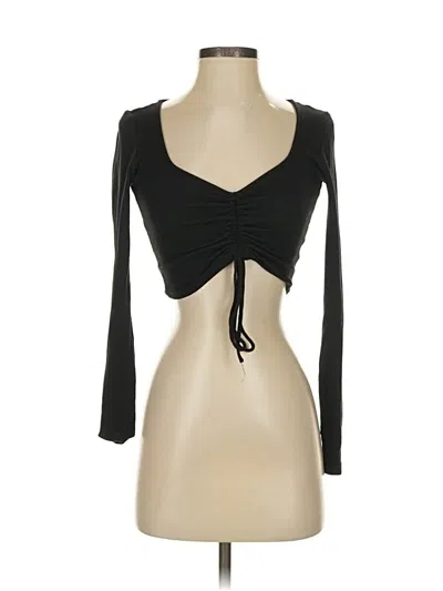 Pre-owned Zara Long Sleeve Top Black Sweetheart Neckline Tops