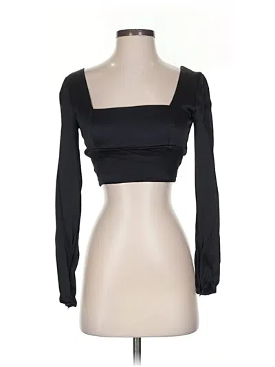 Pre-owned Zara Long Sleeve Top Black Sweetheart Neckline Tops
