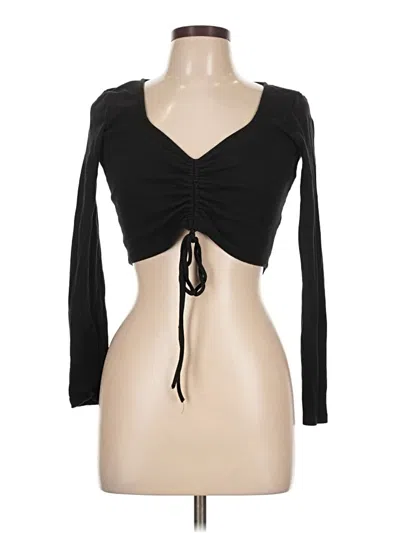 Pre-owned Zara Long Sleeve Top Black Sweetheart Neckline Tops