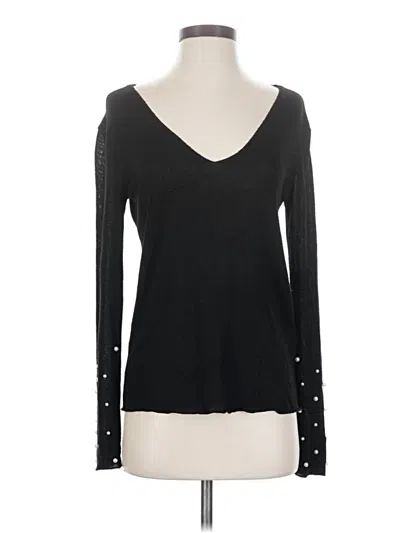 Pre-owned Zara Long Sleeve Top Black Sweetheart Neckline Tops