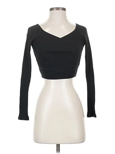 Pre-owned Zara Long Sleeve Top Black Sweetheart Neckline Tops