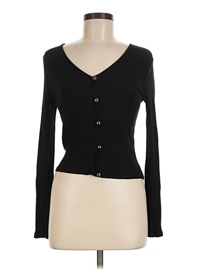 Pre-owned Zara Long Sleeve Top Black Sweetheart Neckline Tops