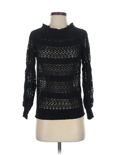 Pre-owned Zara Long Sleeve Top Black Turtleneck Tops