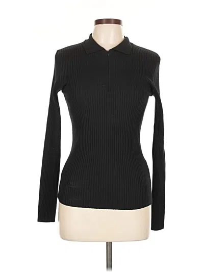 Pre-owned Zara Long Sleeve Top Black Turtleneck Tops