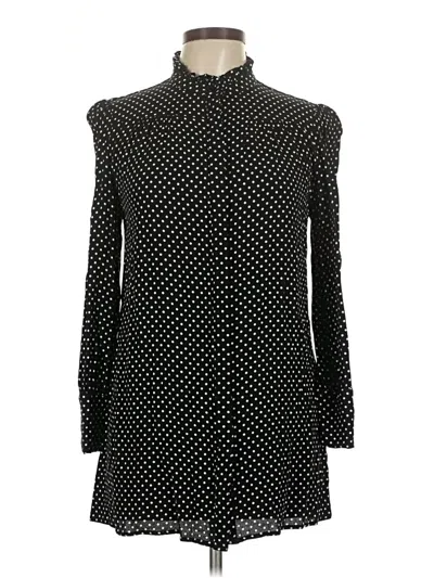 Pre-owned Zara Long Sleeve Top Black Turtleneck Tops
