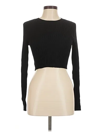 Pre-owned Zara Long Sleeve Top Black Turtleneck Tops